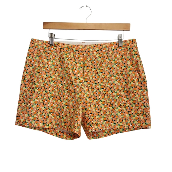 Lands' End Pants - Lands End Women's Size 10 Chino Vibrant Orange Yellow Fruit Print Causal Shorts